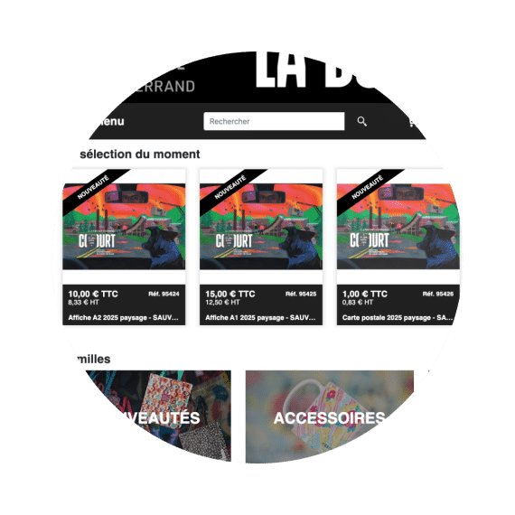 Vue du site français de la boutique en ligne en médaillon