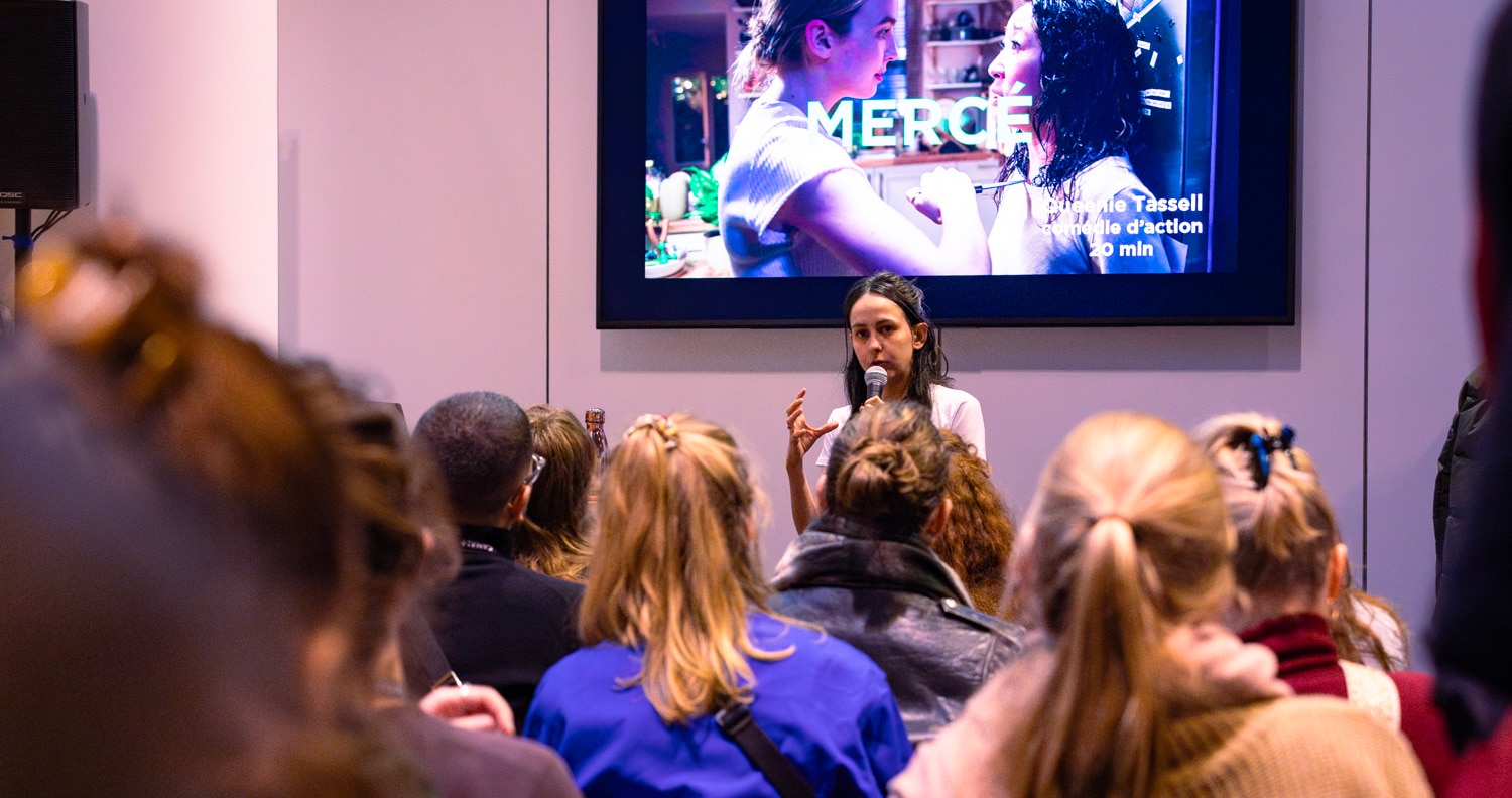 Une intervenante durant la session de pitchs Talents Connexion 2024