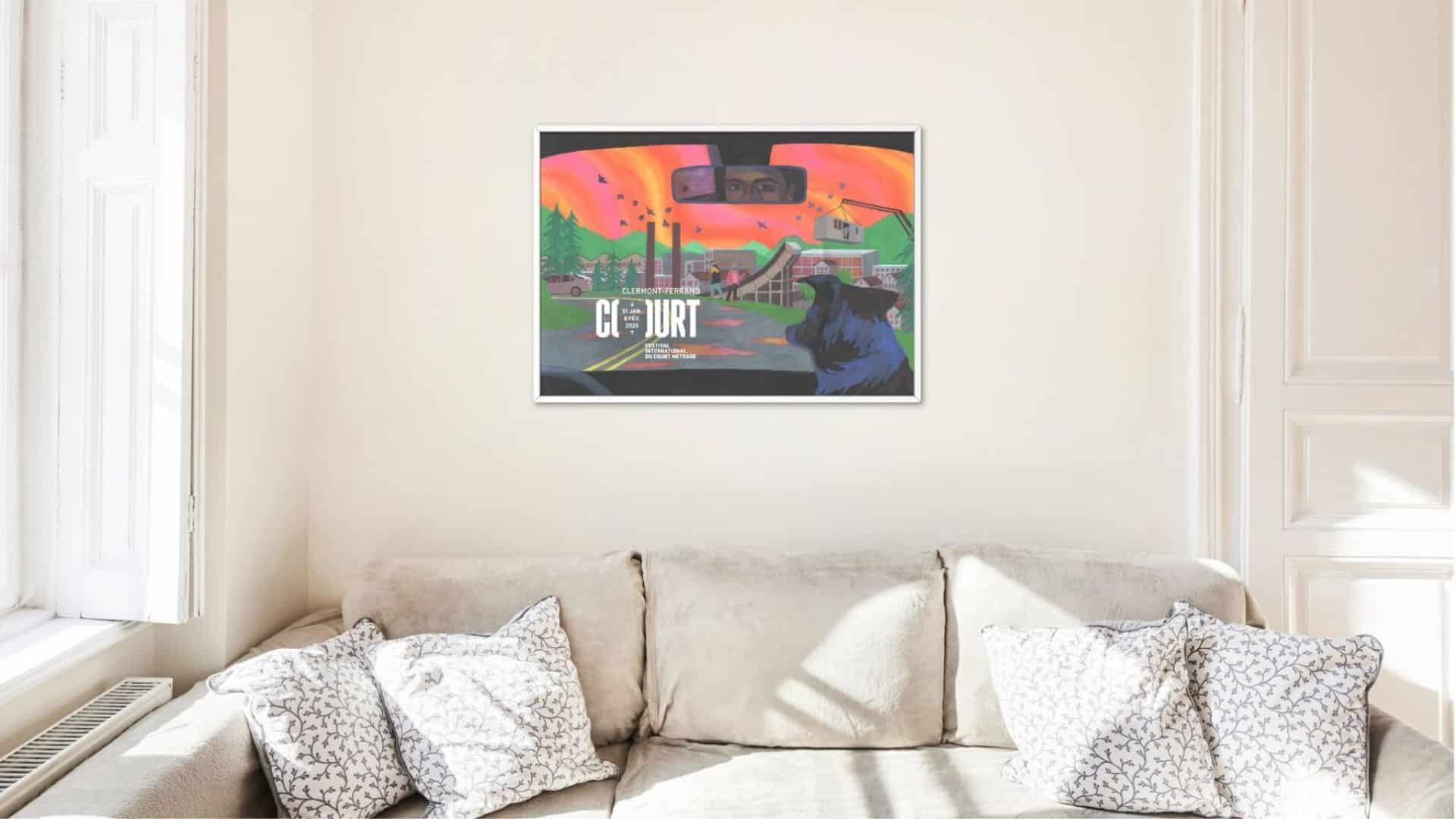 L'affiche du festival 2025 sur le mur d'un salon